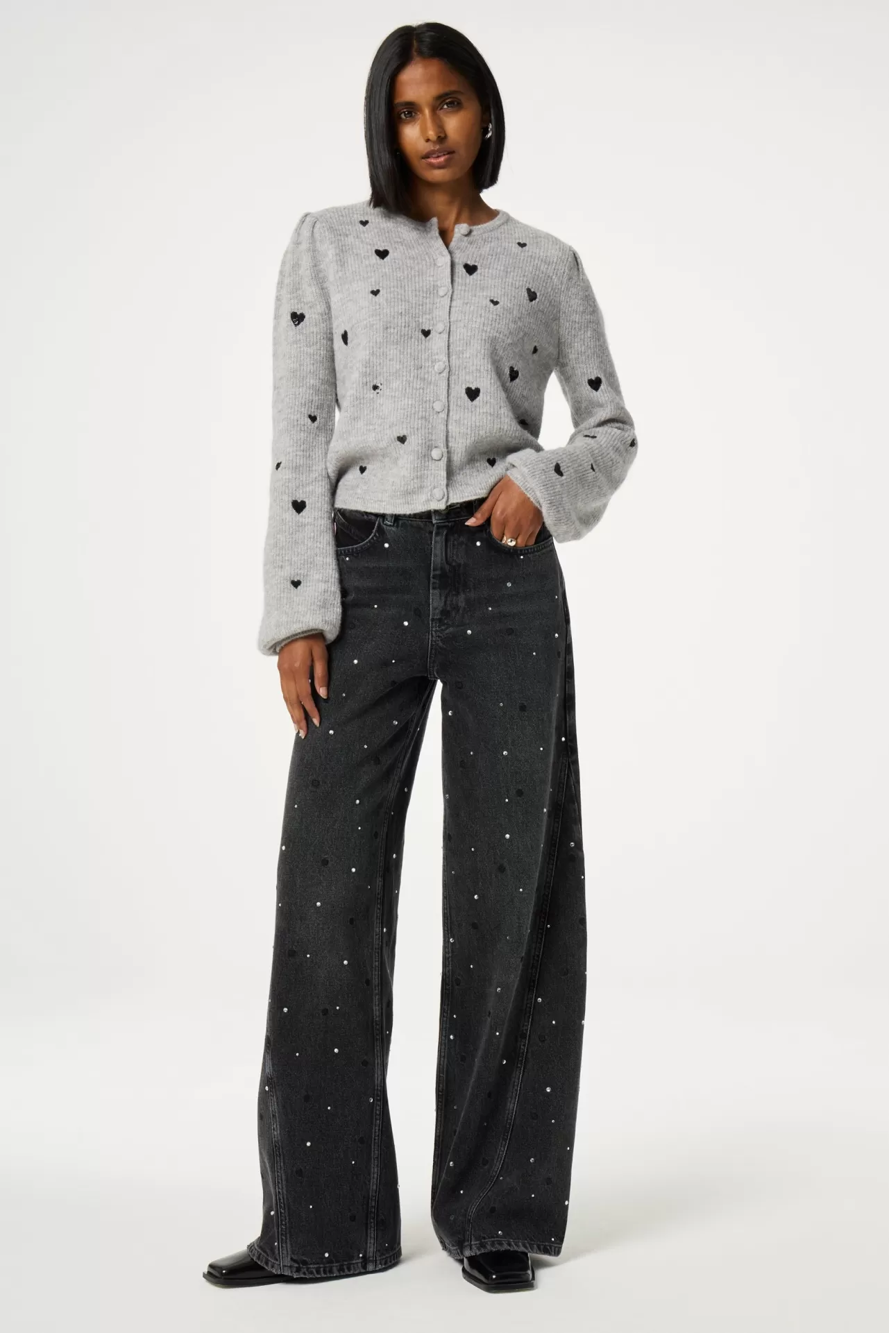 Fabienne Chapot Bonnie Wide Leg - Rhinestone* Denim